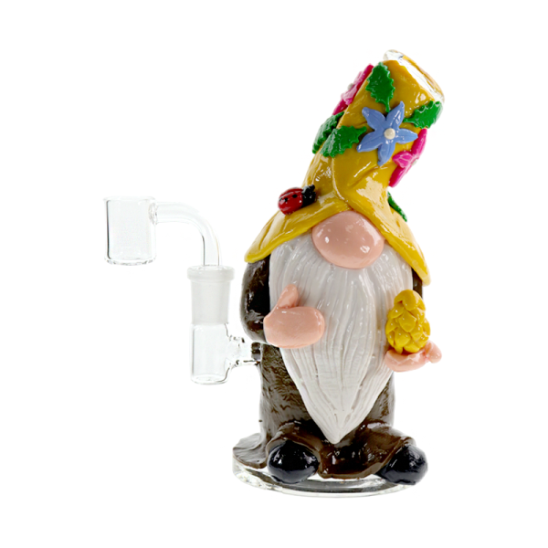 8 IN CHRISTMAS HOLIDAY THEMED SANTA CLAUS GLASS WATER PIPE